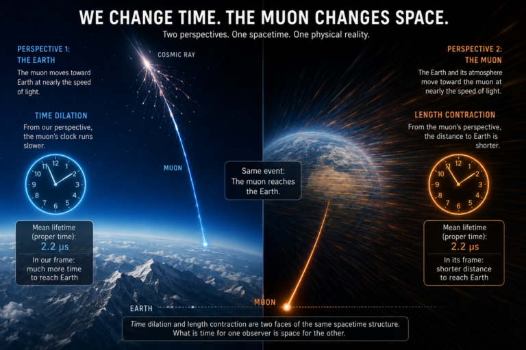 We Change Time. The Muon Changes Space.